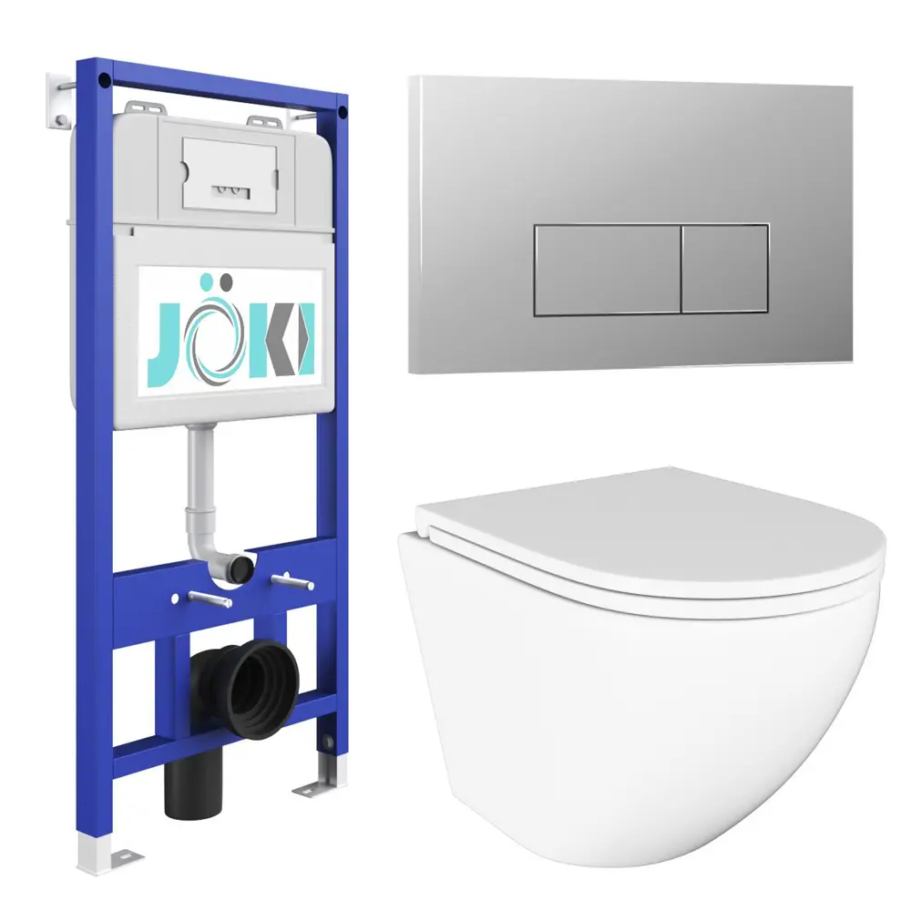 Фото 2 Комплект инсталляция с унитазом Joki JKS102011202CH цвет белый Фото 2 Комплект инсталляция с унитазом Joki JKS102011202CH цвет белый