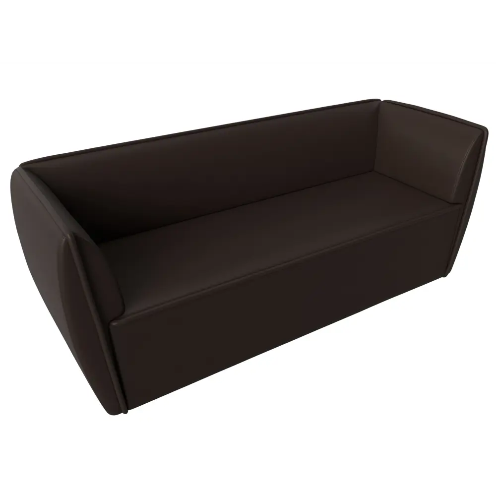 Фото 5 Диван кухонный прямой Бергамо 3-х местный Лига диванов 112131 200x80x64 см экокожа цвет коричневый