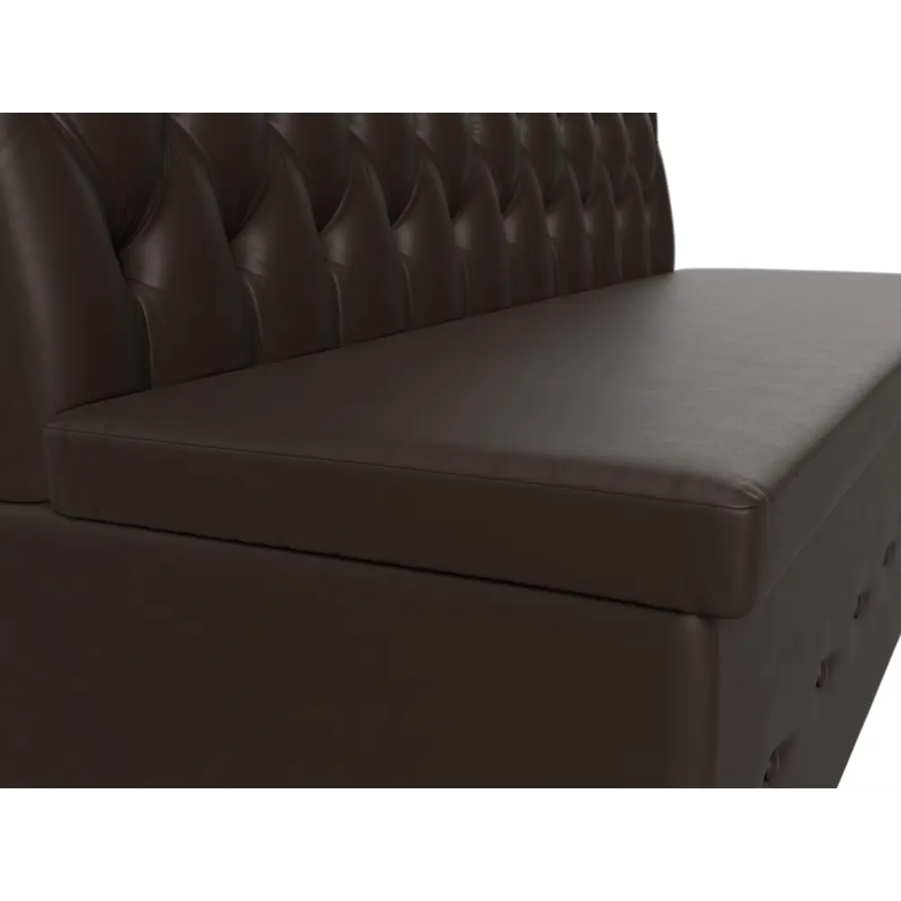 Фото 3 Диван кухонный прямой Вента Лига диванов 108781 152x90x61 см экокожа цвет коричневый