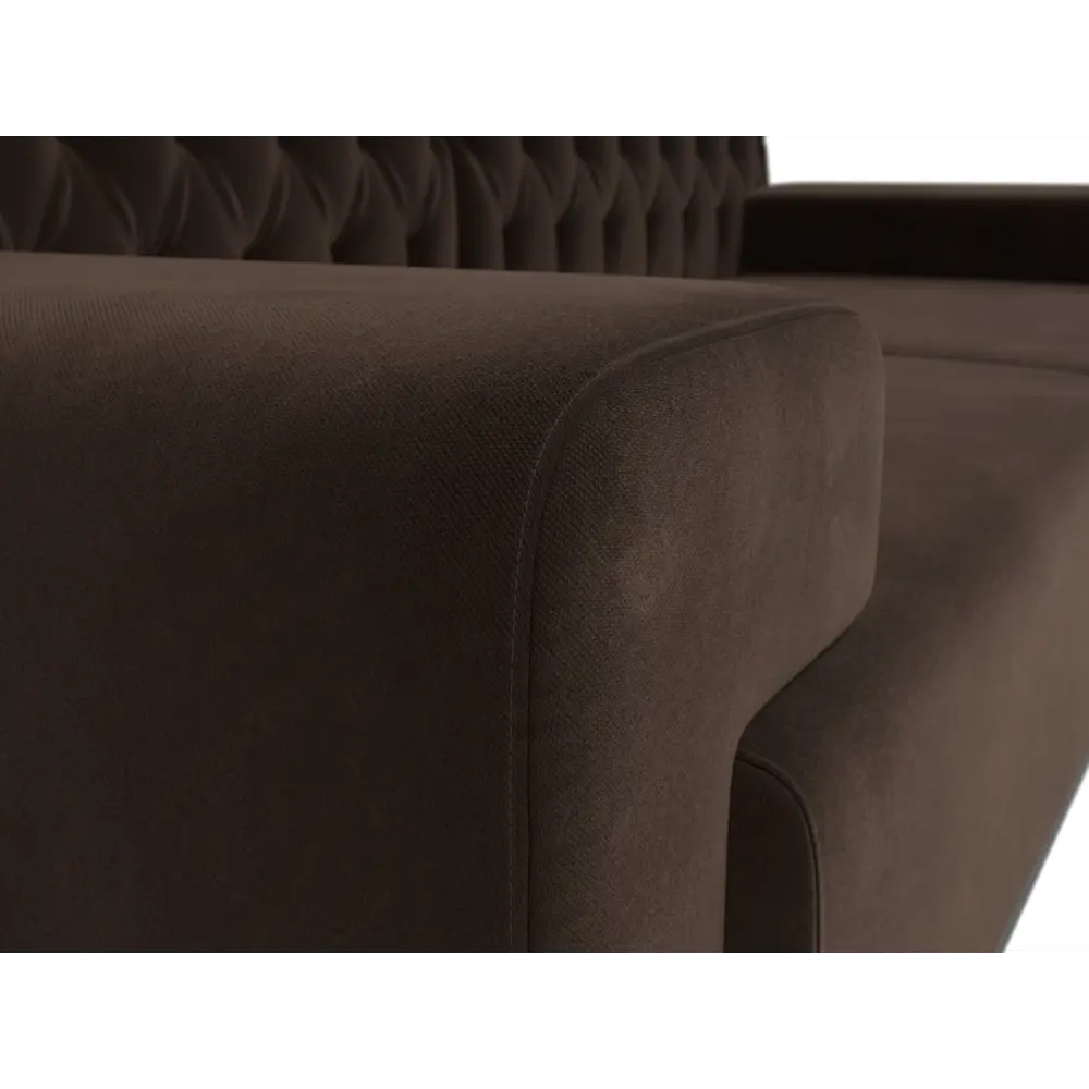Фото 6 Диван прямой Мюнxен Люкс Лига диванов 109132 207x82x73 см микровельвет цвет коричневый