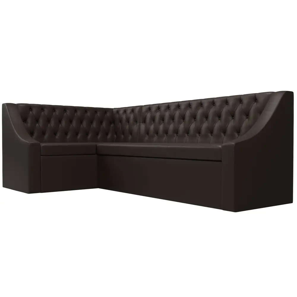 Фото 3 Диван кухонный угловой Мерлин левый угол Лига диванов 100460L 200x88x130 см экокожа цвет коричневый