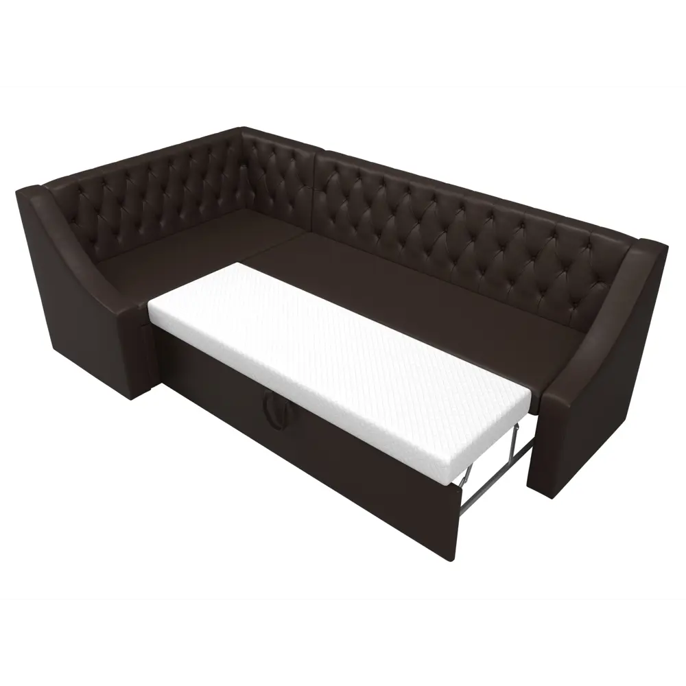 Фото 6 Диван кухонный угловой Мерлин левый угол Лига диванов 100460L 200x88x130 см экокожа цвет коричневый