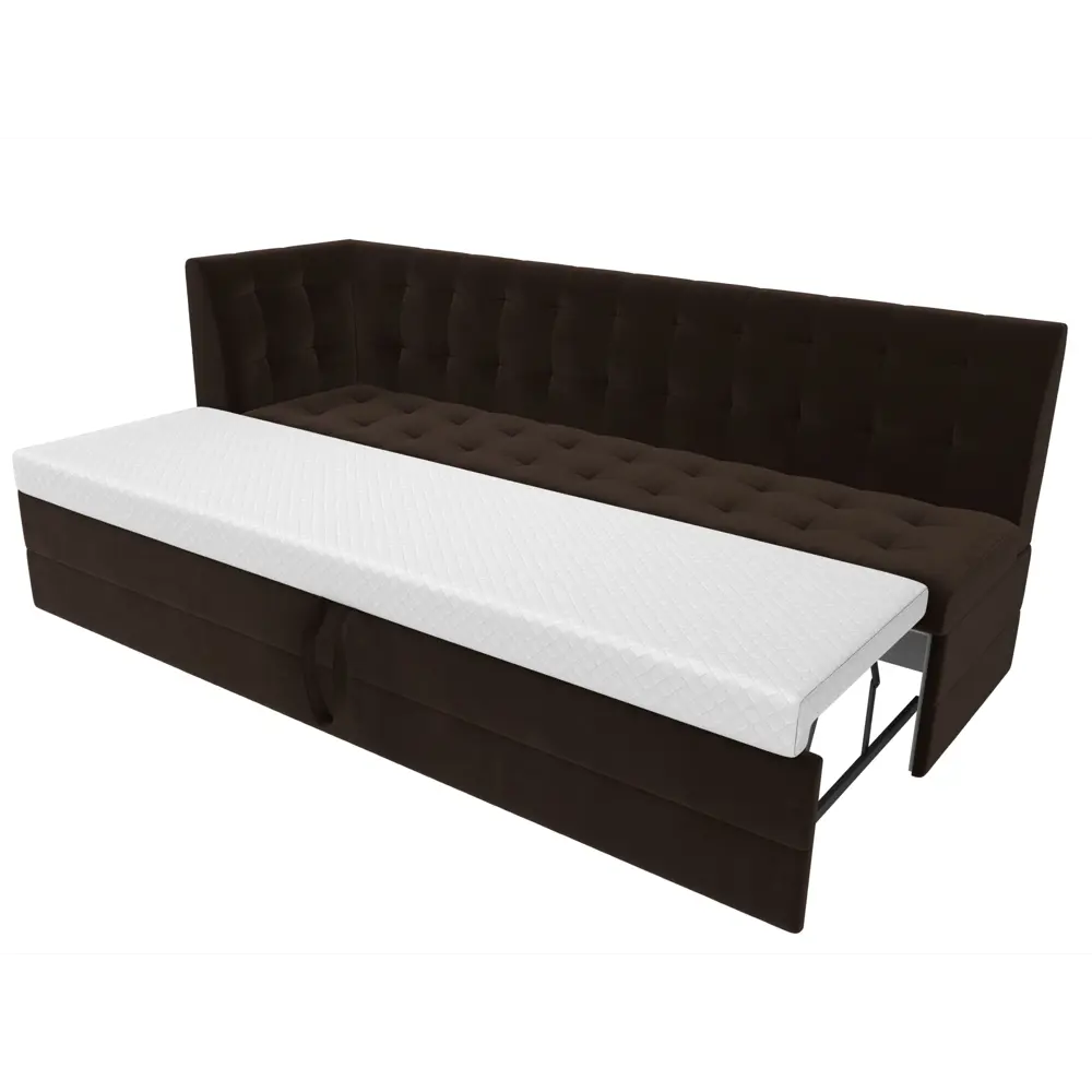 Фото 6 Диван кухонный прямой Бриз с углом слева Лига диванов 100380L 181x85x62 см микровельвет цвет коричневый