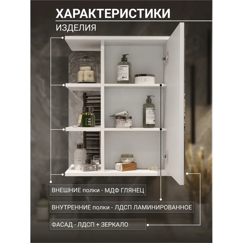 Фото 5 Шкаф подвесной Play амстердам 60 60x72см цвет белый матовый Фото 5 Шкаф подвесной Play амстердам 60 60x72см цвет белый матовый