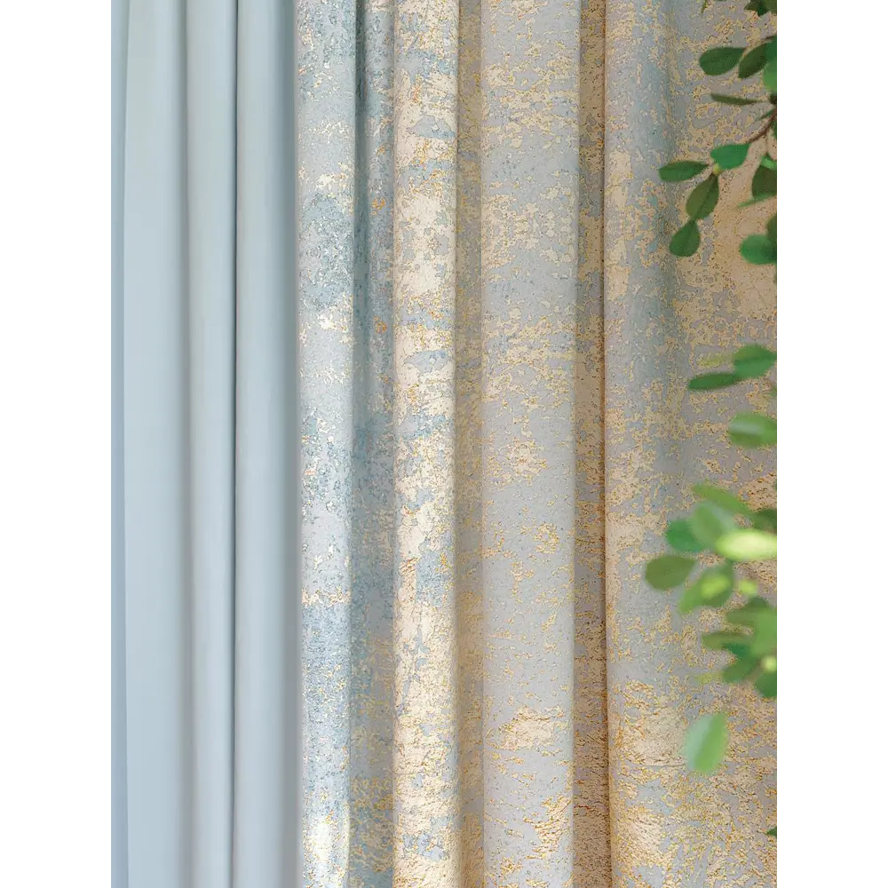 Фото 2 Комплект штор на шторной ленте AT Home Гломбис 220x280 см цвет синий/голубой Фото 2 Комплект штор на шторной ленте AT Home Гломбис 220x280 см цвет синий/голубой
