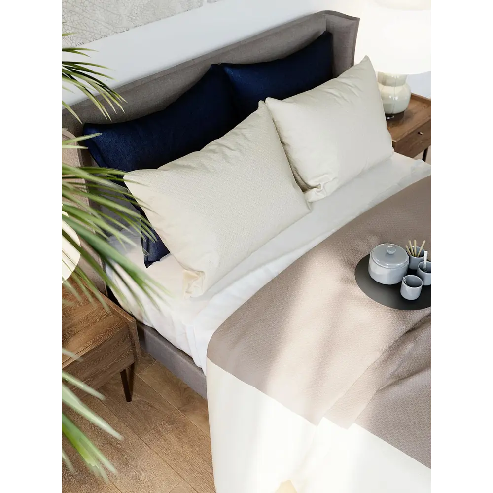 Фото 4 Комплект штор на шторной ленте AT Home Мобиси 220x280 см цвет бежевый Фото 4 Комплект штор на шторной ленте AT Home Мобиси 220x280 см цвет бежевый