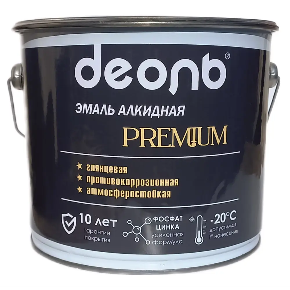 Фото Эмаль Деоль Premium глянцевая цвет зеленый мох RAL 6005 2.7л Фото Эмаль Деоль Premium глянцевая цвет зеленый мох RAL 6005 2.7л