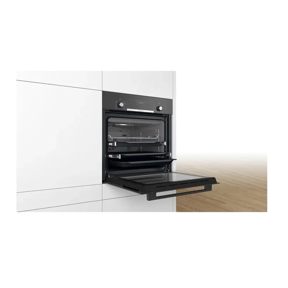 Фото 9 Электрический встраиваемый духовой шкаф Bosch HI3B30 59.4x59.5x56.7 см цвет черный Фото 9 Электрический встраиваемый духовой шкаф Bosch HI3B30 59.4x59.5x56.7 см цвет черный