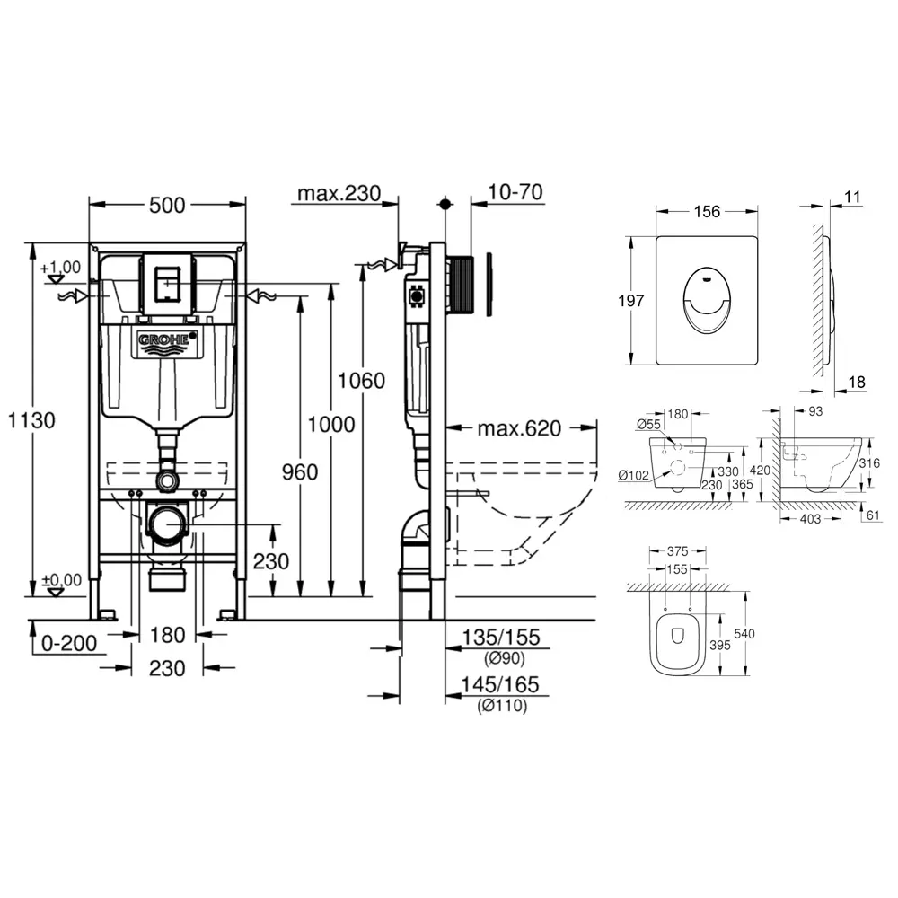 Фото 8 Комплект инсталляция с унитазом Grohe 39703013 цвет белый Фото 8 Комплект инсталляция с унитазом Grohe 39703013 цвет белый