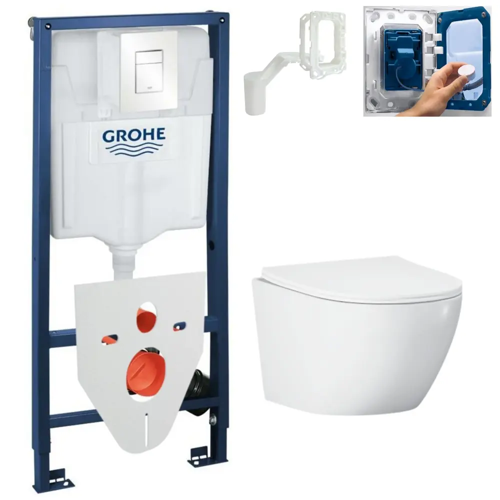 Фото Комплект инсталляция с унитазом Grohe 438735103 цвет белый Фото Комплект инсталляция с унитазом Grohe 438735103 цвет белый