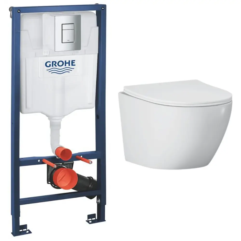 Фото Комплект инсталляция с унитазом Grohe 177235103 цвет белый Фото Комплект инсталляция с унитазом Grohe 177235103 цвет белый