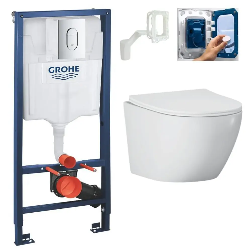 Фото Комплект инсталляция с унитазом Grohe 337635101 цвет белый Фото Комплект инсталляция с унитазом Grohe 337635101 цвет белый