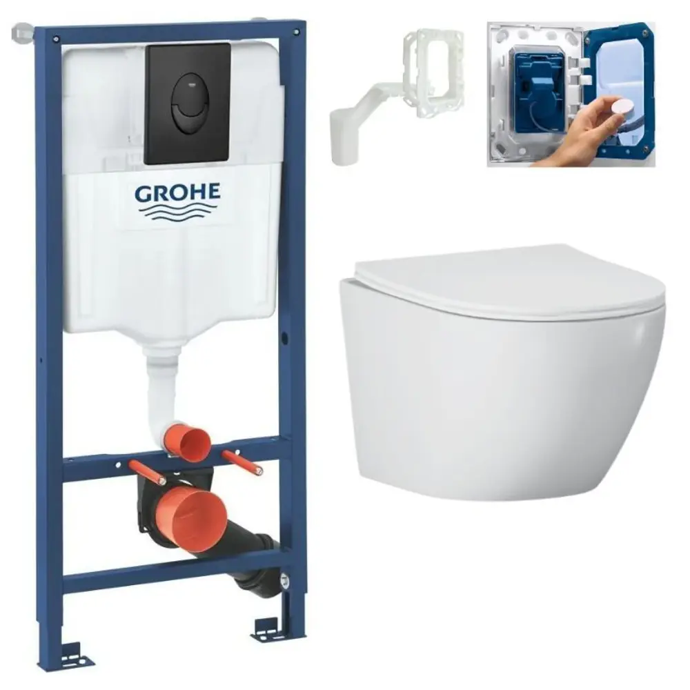 Фото Комплект инсталляция с унитазом Grohe 338535103 цвет белый Фото Комплект инсталляция с унитазом Grohe 338535103 цвет белый