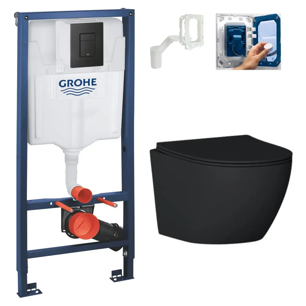 Фото Комплект инсталляция с унитазом Grohe 338835103B цвет белый Фото Комплект инсталляция с унитазом Grohe 338835103B цвет белый