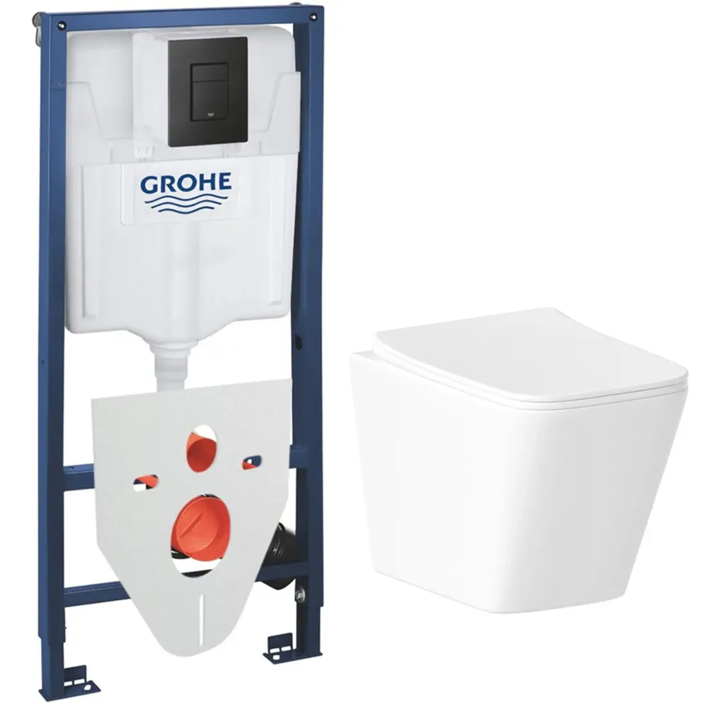 Фото Комплект инсталляция с унитазом Grohe 1086563GD8 цвет белый Фото Комплект инсталляция с унитазом Grohe 1086563GD8 цвет белый