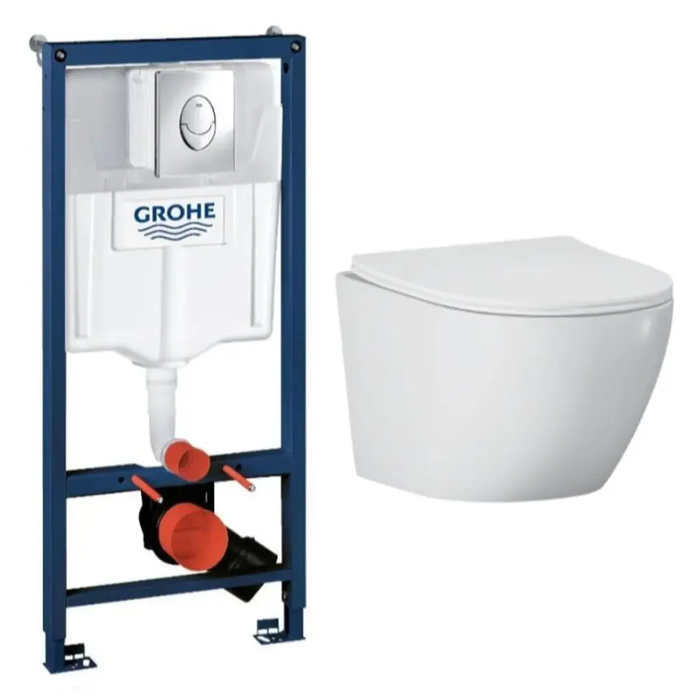 Фото Комплект инсталляция с унитазом Grohe 172135103 цвет белый Фото Комплект инсталляция с унитазом Grohe 172135103 цвет белый