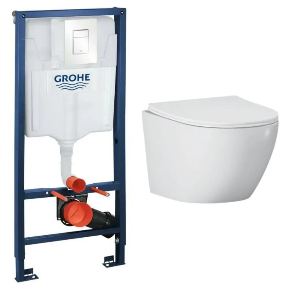 Фото Комплект инсталляция с унитазом Grohe 138735103 цвет белый Фото Комплект инсталляция с унитазом Grohe 138735103 цвет белый