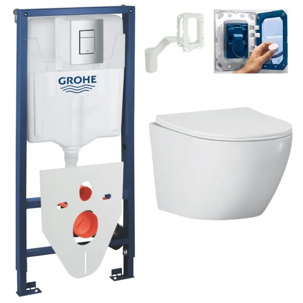 Фото Комплект инсталляция с унитазом Grohe 477235103 цвет белый Фото Комплект инсталляция с унитазом Grohe 477235103 цвет белый