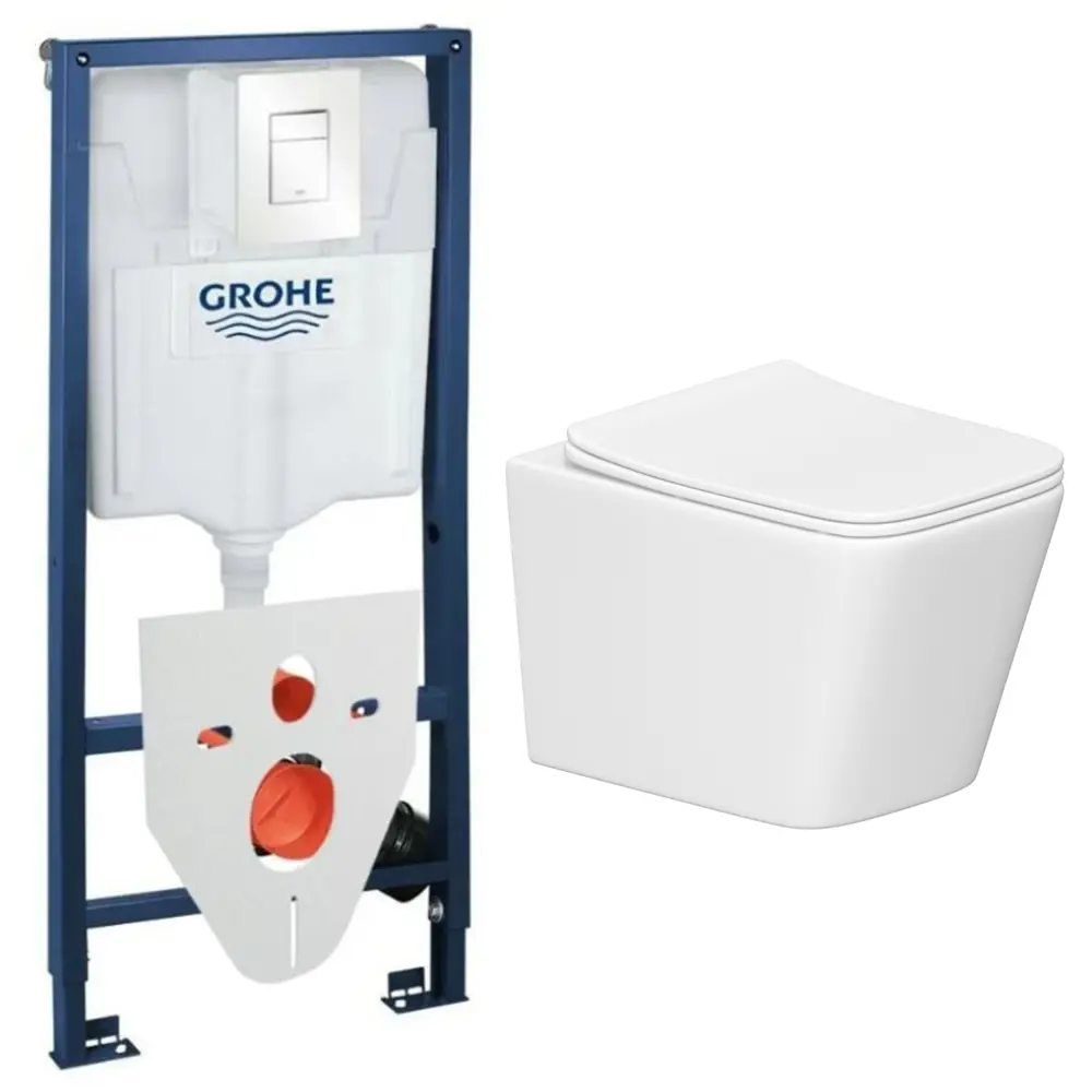 Фото Комплект инсталляция с унитазом Grohe 89190505SX цвет белый Фото Комплект инсталляция с унитазом Grohe 89190505SX цвет белый