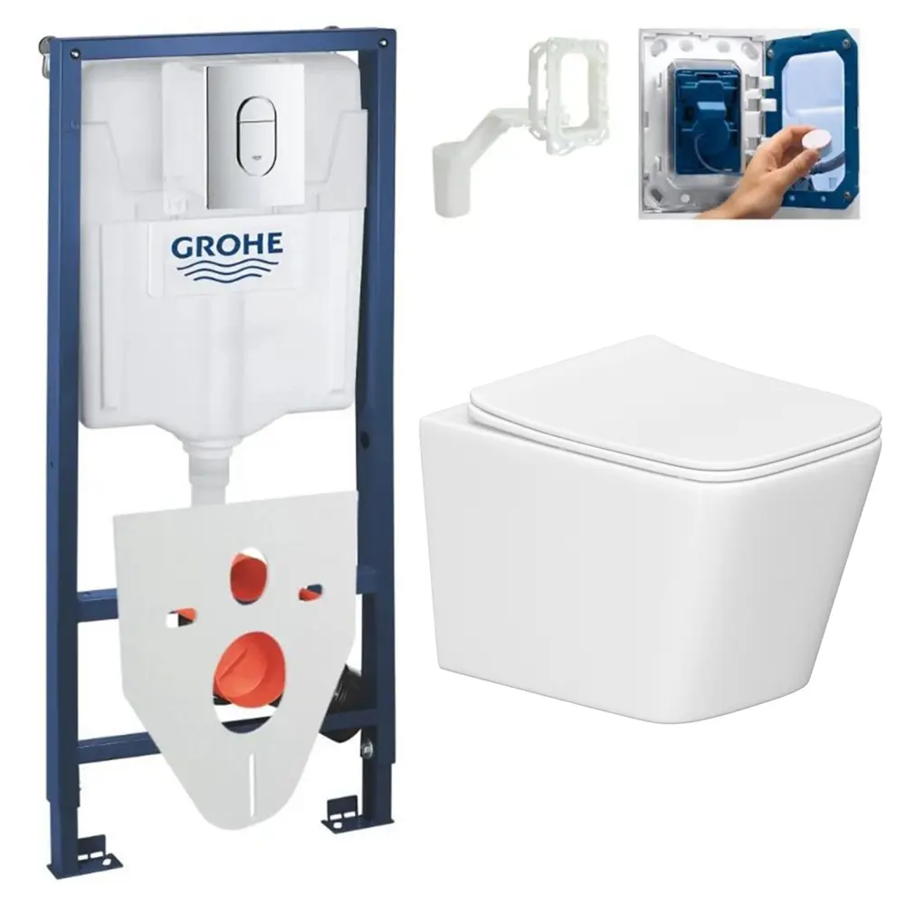 Фото Комплект инсталляция с унитазом Grohe 167329X4N5 цвет белый Фото Комплект инсталляция с унитазом Grohe 167329X4N5 цвет белый
