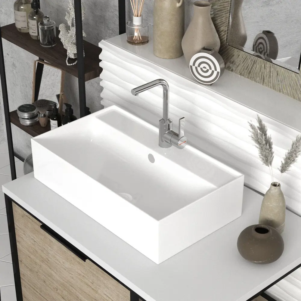 Фото 10 Раковина Helmken 85554000 Helmken85554000_012 54.5см цвет белый