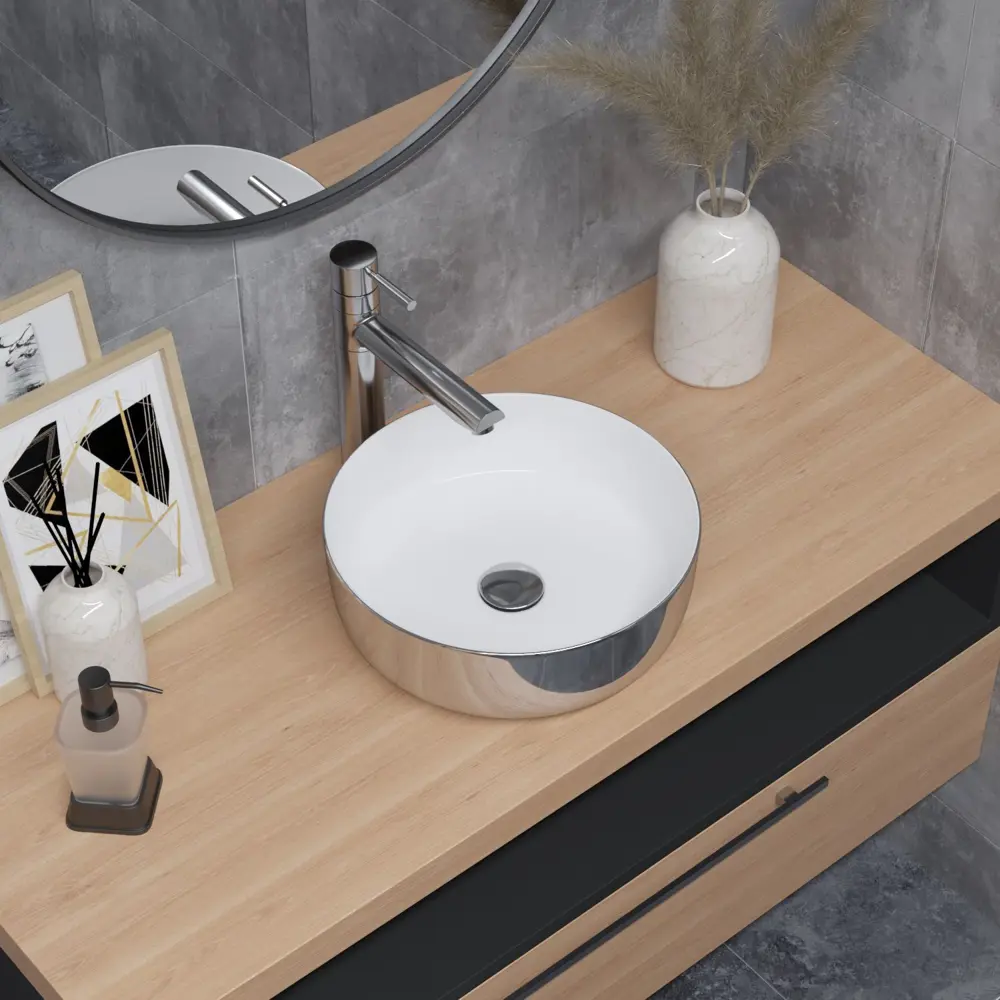 Фото 12 Раковина Helmken y7588236x2 Helmken10023600_01 36см цвет белый, серебристый, белый матовый