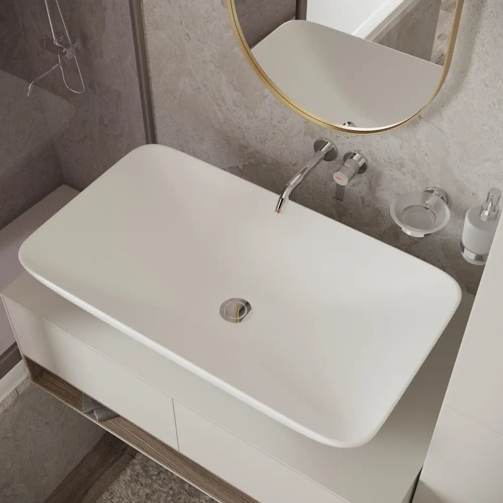 Фото 7 Раковина Helmken 6016p8x484 Helmken88670000_01 70см цвет белый, хром Фото 7 Раковина Helmken 6016p8x484 Helmken88670000_01 70см цвет белый, хром