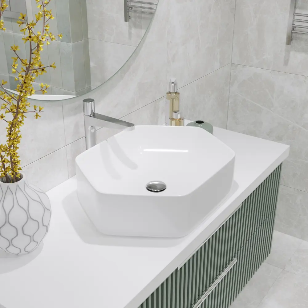 Фото 12 Раковина Helmken 2950t57v12 Helmken36653000_01 53.5см цвет белый, черный матовый