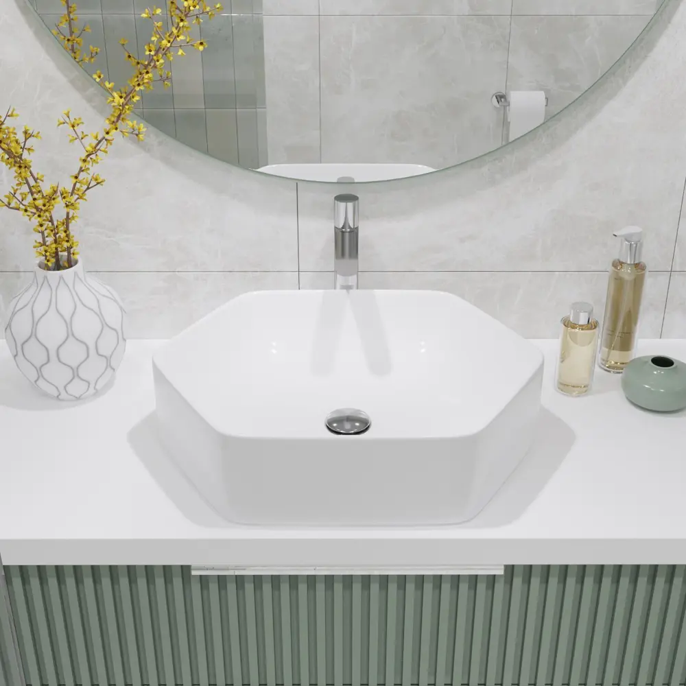 Фото 11 Раковина Helmken 2950t57v12 Helmken36653000_01 53.5см цвет белый, черный матовый