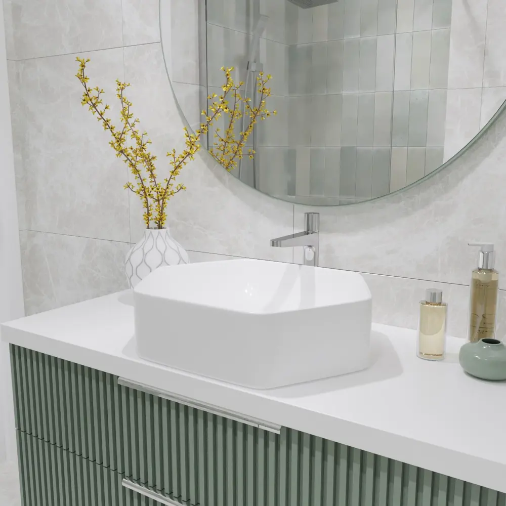 Фото 10 Раковина Helmken 2950t57v12 Helmken36653000_01 53.5см цвет белый, черный матовый