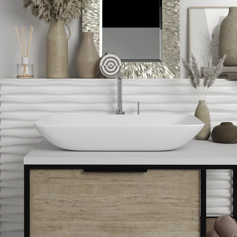 Фото 6 Раковина Helmken p47g985436 Helmken54059000_01 59см цвет белый, черный матовый