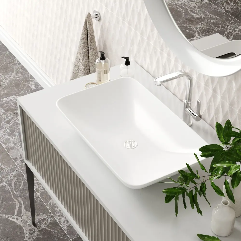 Фото 13 Раковина Helmken p47g985436 Helmken54059000_01 59см цвет белый, черный матовый