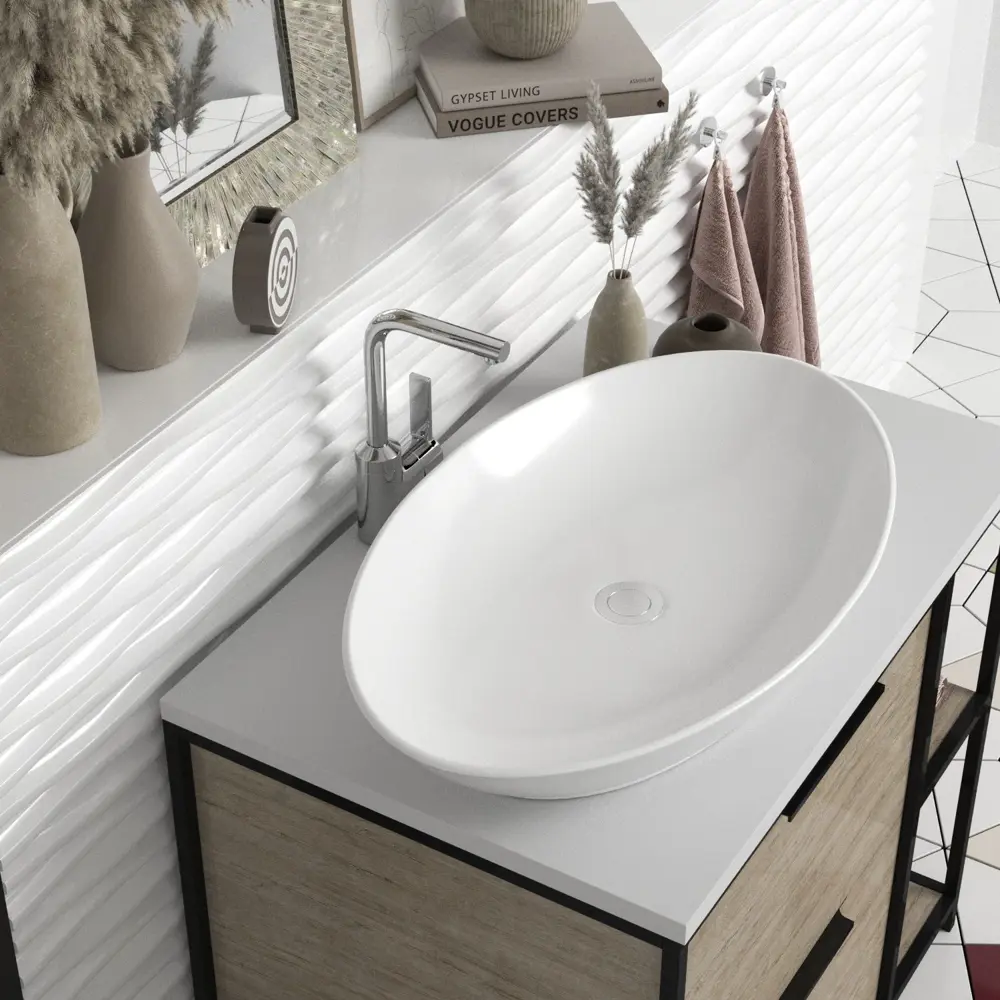 Фото 5 Раковина Helmken 9761039ve8 Helmken57169000_01 69см цвет белый, белый матовый Фото 5 Раковина Helmken 9761039ve8 Helmken57169000_01 69см цвет белый, белый матовый