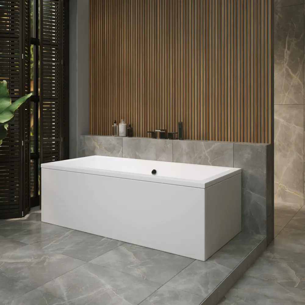 Фото 19 Ванна акриловая Helmken Alvaro B258E80219 155x70 комплект 3 в 1: прямоугольная ванна, ножки, подголовник цвет черный