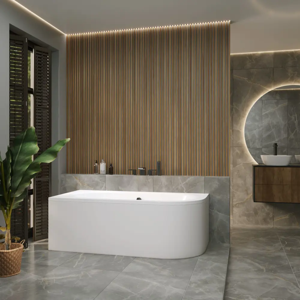 Фото 13 Ванна акриловая Helmken Marbella Lux 53551P25R1 160x75 комплект 3 в 1: левосторонняя ванна, каркас, лицевой экран цвет белый Фото 13 Ванна акриловая Helmken Marbella Lux 53551P25R1 160x75 комплект 3 в 1: левосторонняя ванна, каркас, лицевой экран цвет белый