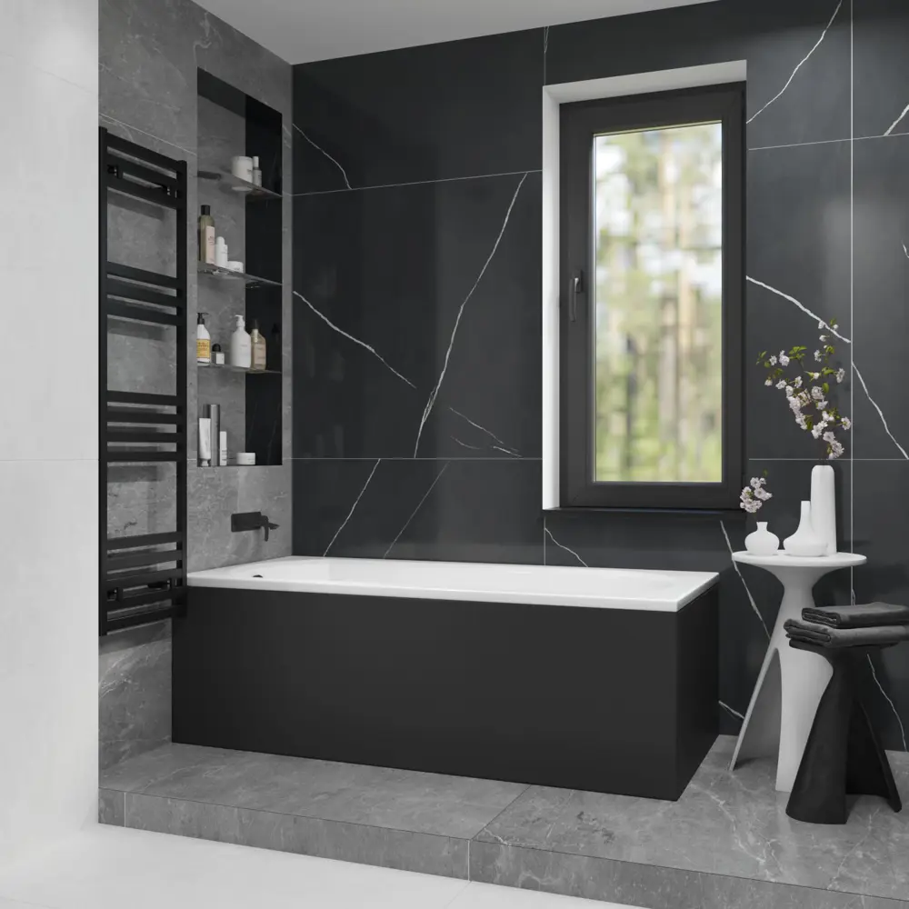 Фото 12 Ванна акриловая Helmken Tressa 16S60A7958 150 x 75 комплект 4 в 1 цвет белый/черный