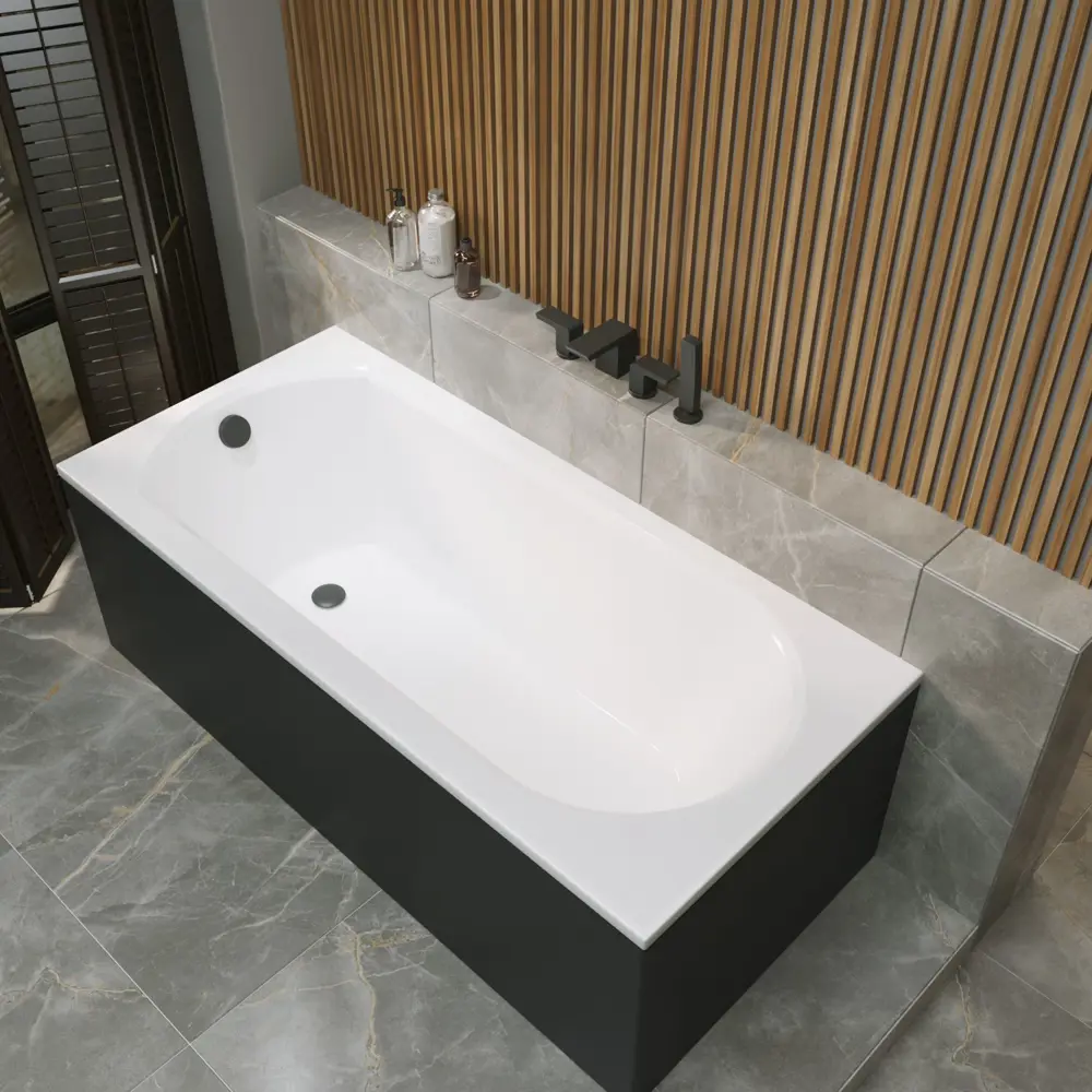 Фото 11 Ванна акриловая Helmken Tressa 16S60A7958 150 x 75 комплект 4 в 1 цвет белый/черный