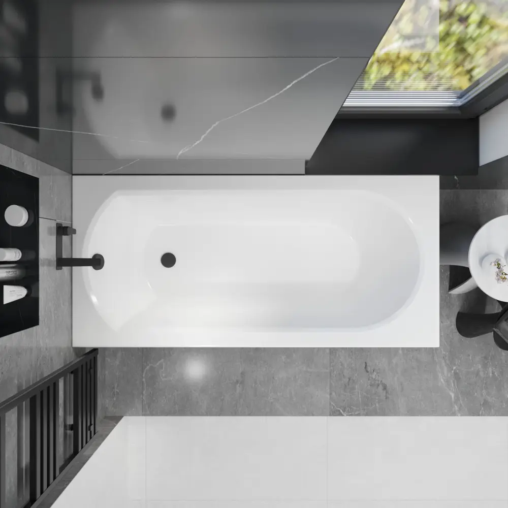 Фото 16 Ванна акриловая Helmken Tressa 16S60A7958 150 x 75 комплект 4 в 1 цвет белый/черный