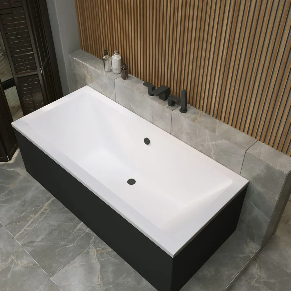 Фото 11 Ванна акриловая Helmken Alvaro 48F0315R10 165x75 комплект 5 в 1 цвет белый/черный