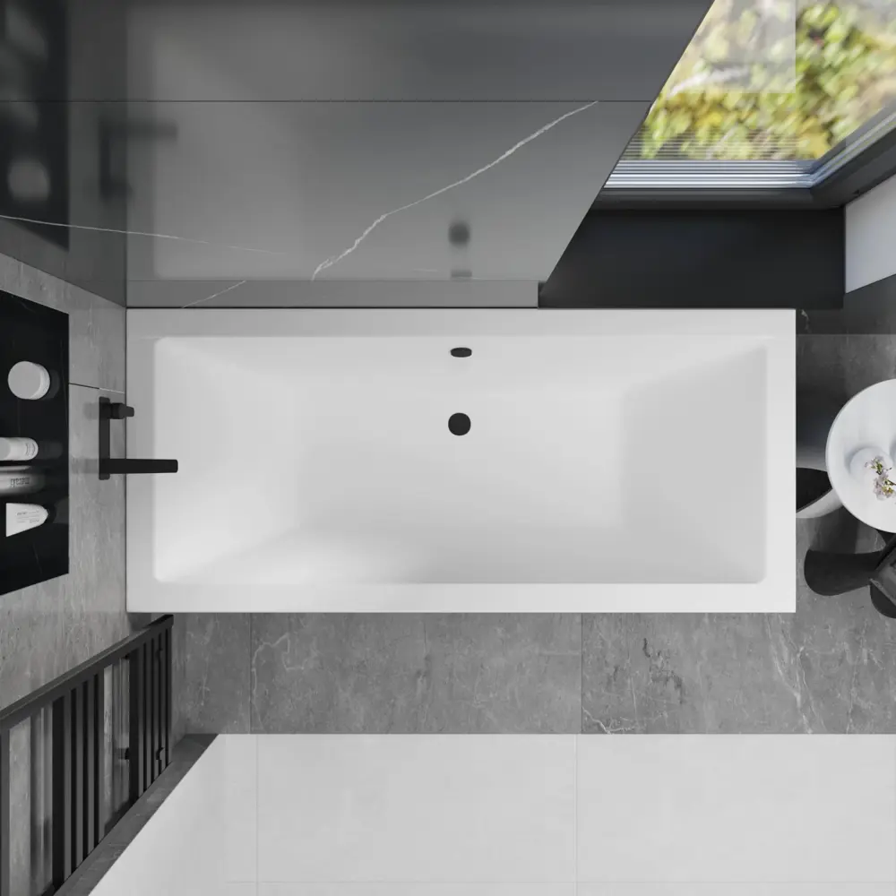 Фото 15 Ванна акриловая Helmken Alvaro 028B6E1502 165x75 комплект 5 в 1 цвет белый/серый/черный