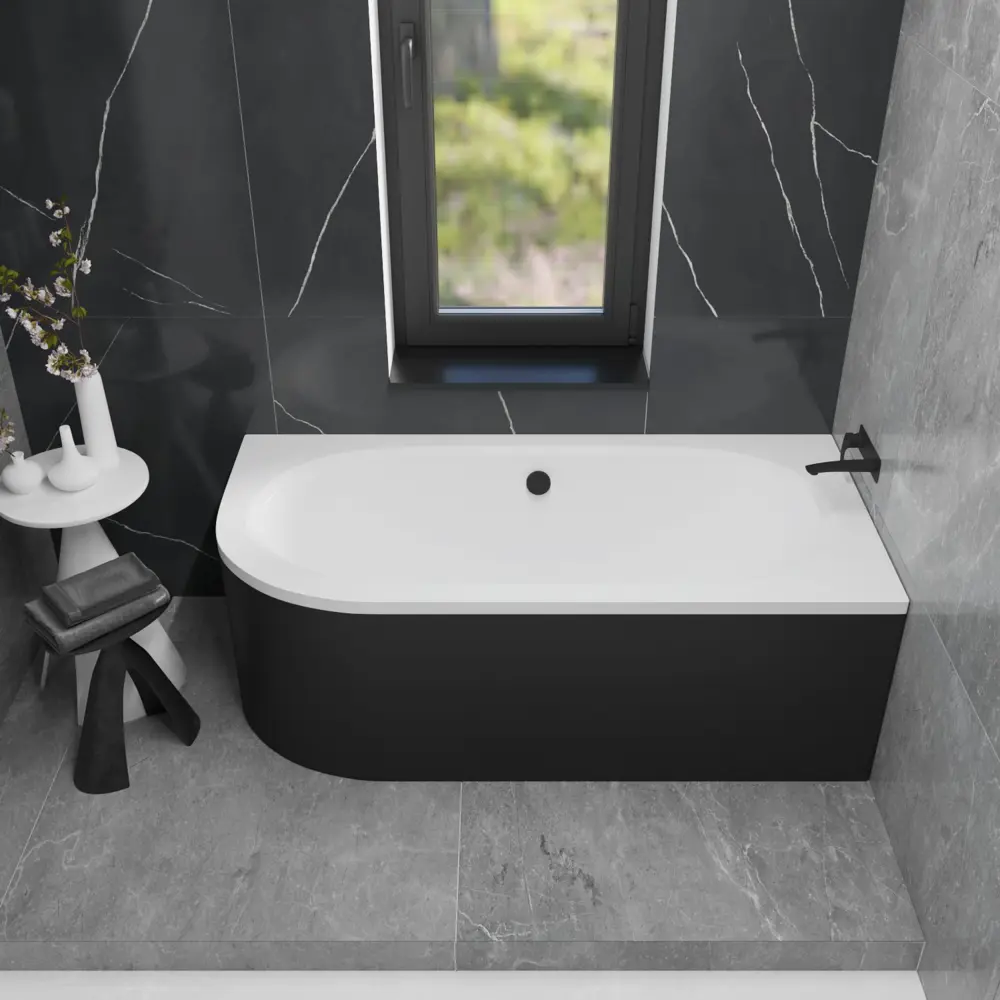 Фото 7 Ванна акриловая Helmken Marbella Lux 0M03546V49 170x75 комплект 3 в 1: правосторонняя ванна, каркас, лицевой экран цвет черный Фото 7 Ванна акриловая Helmken Marbella Lux 0M03546V49 170x75 комплект 3 в 1: правосторонняя ванна, каркас, лицевой экран цвет черный