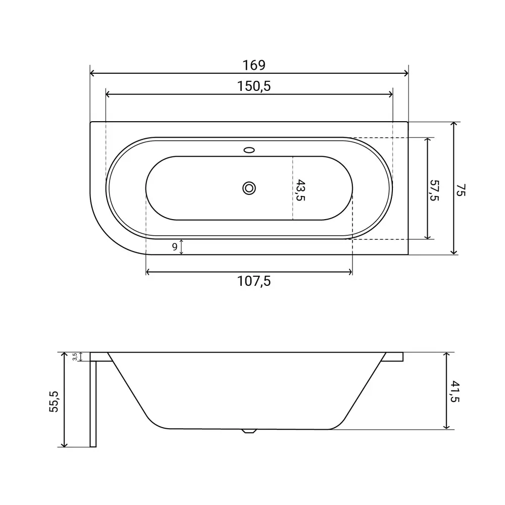 Фото 19 Ванна акриловая Helmken Marbella Lux K8911K2399 170x75 комплект 3 в 1: правосторонняя ванна, каркас, лицевой экран цвет белый Фото 19 Ванна акриловая Helmken Marbella Lux K8911K2399 170x75 комплект 3 в 1: правосторонняя ванна, каркас, лицевой экран цвет белый