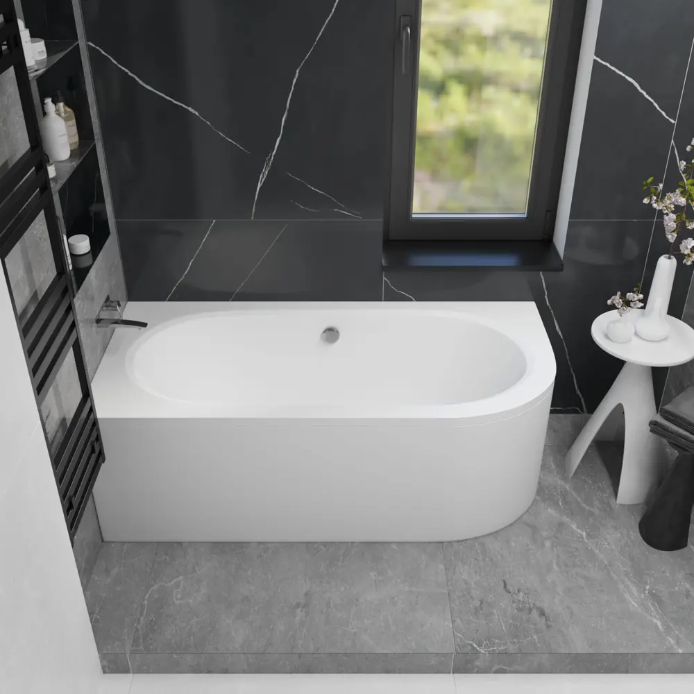 Фото 9 Ванна акриловая Helmken Marbella Lux 980381FX23 170x75 комплект 3 в 1: левосторонняя ванна, каркас, лицевой экран цвет белый Фото 9 Ванна акриловая Helmken Marbella Lux 980381FX23 170x75 комплект 3 в 1: левосторонняя ванна, каркас, лицевой экран цвет белый