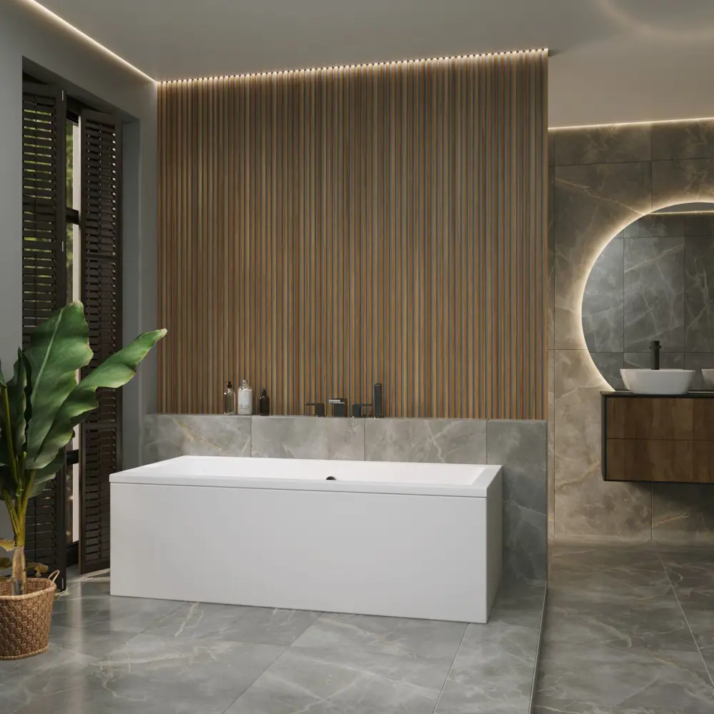 Фото 8 Ванна акриловая Helmken Alvaro 4625B970K6 175x80 комплект 4 в 1 цвет белый/черный