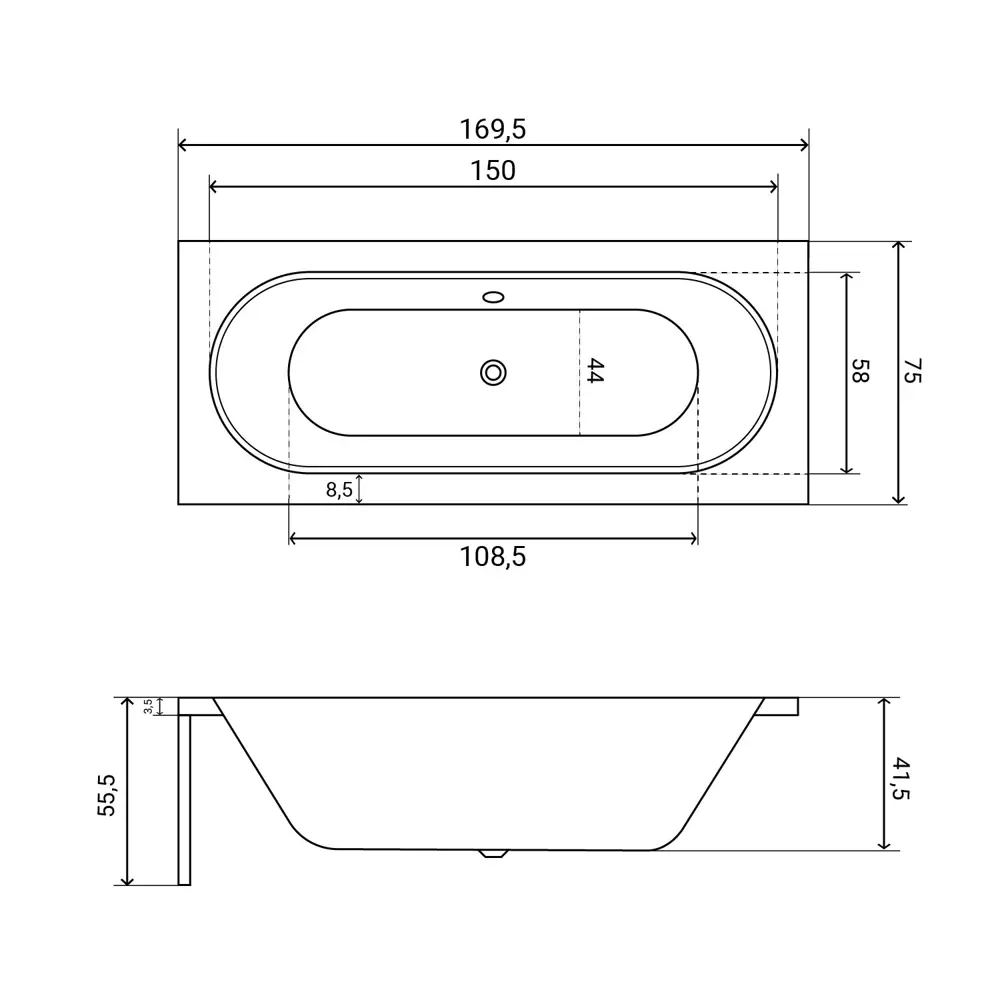 Фото 18 Ванна акриловая Helmken Vienna R14245183R 170x75 комплект 3 в 1 цвет белый/черный Фото 18 Ванна акриловая Helmken Vienna R14245183R 170x75 комплект 3 в 1 цвет белый/черный