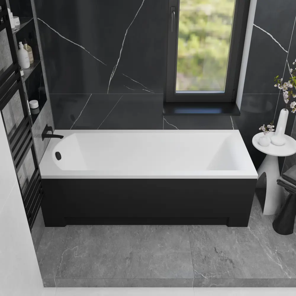 Фото 13 Ванна акриловая Helmken Vespera 87663P7V16 180x80 комплект 4 в 1 цвет белый/черный