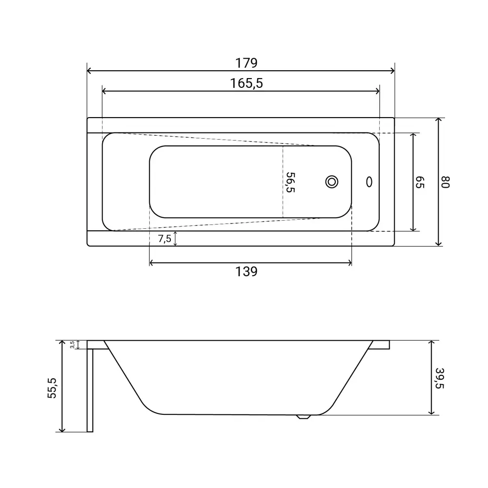 Фото 19 Ванна акриловая Helmken Rivana 52BE335054 180x80 комплект 3 в 1 цвет белый Фото 19 Ванна акриловая Helmken Rivana 52BE335054 180x80 комплект 3 в 1 цвет белый