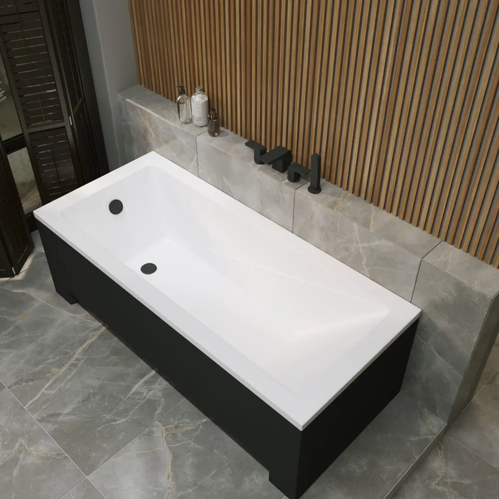 Фото 10 Ванна акриловая Helmken Rivana 45A26S7563 180x80 комплект 5 в 1 цвет белый/серый/черный