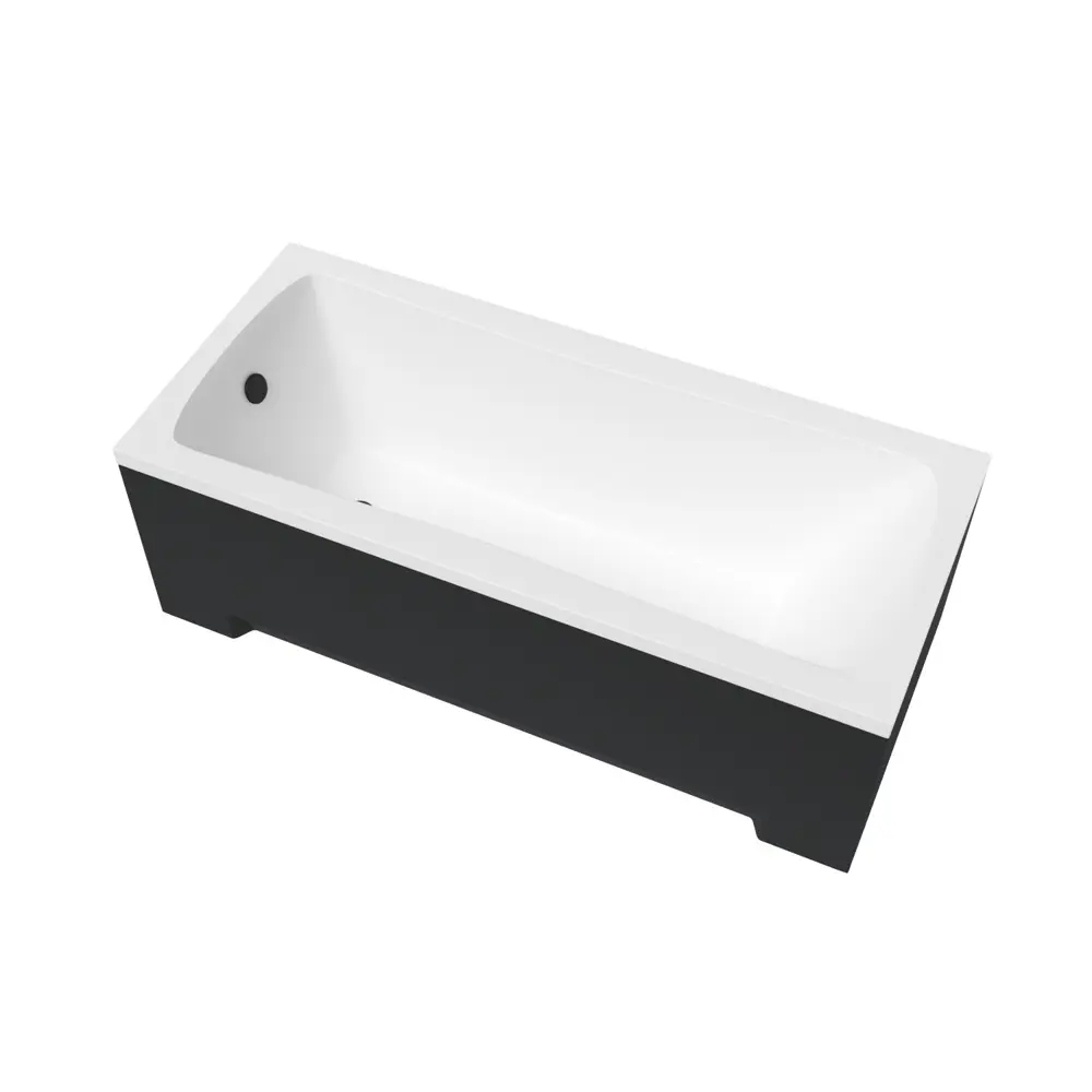 Фото 18 Ванна акриловая Helmken Luna 636713K9K5 140x70 комплект 5 в 1: прямоугольная ванна, ножки, черный подголовник, лицевой и торцевой экраны цвет черный