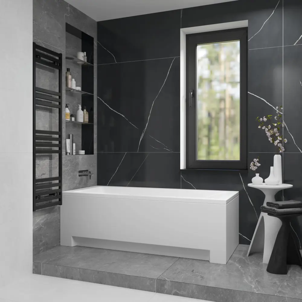 Фото 12 Ванна акриловая Helmken Rivana 1D0059243B 140 x 70 комплект 4 в 1 цвет белый/серый